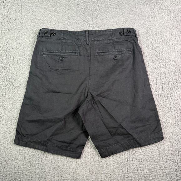 Todd Snyder Surplus Shorts Mens 28 Black Cotton Linen Blend 8" Flat Front NEW - Picture 4 of 8